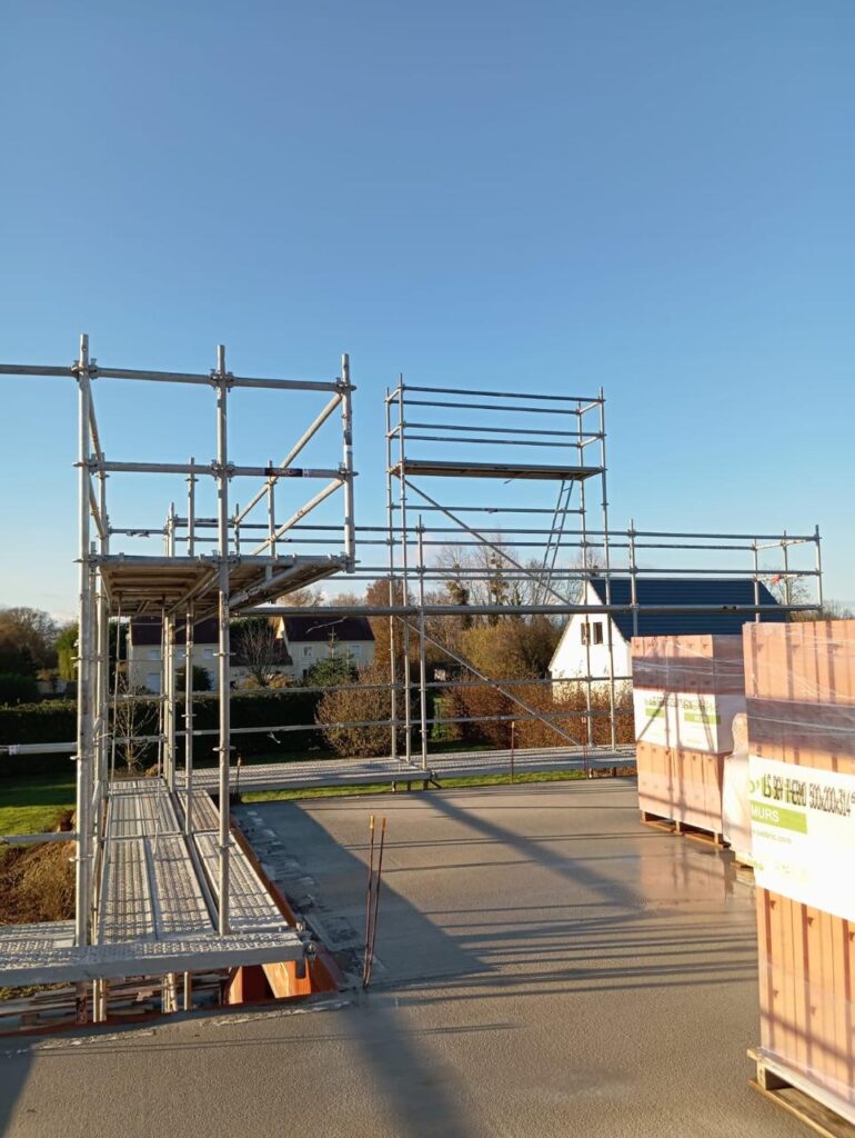 Installation d’un échafaudage sur maison individuelle